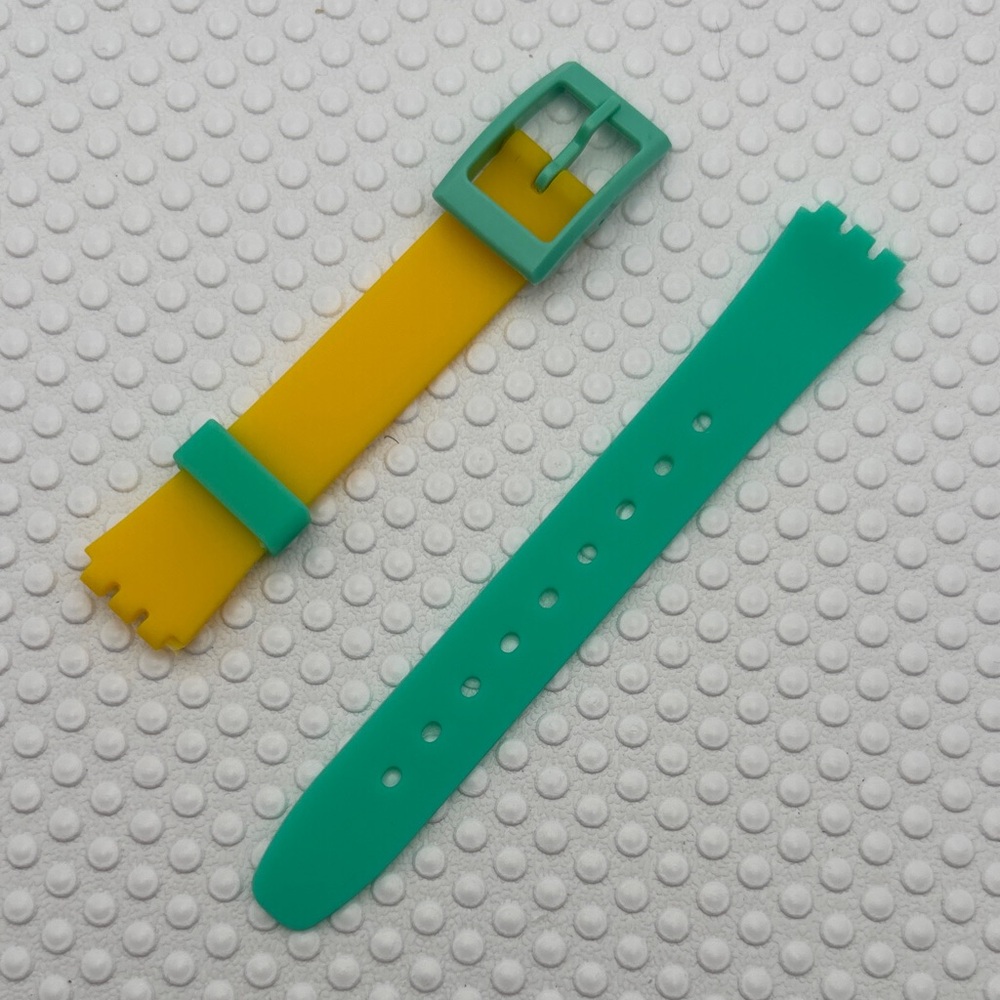 Yellow Aqua Watch Band (Strap only) - fits Swatch Lady model